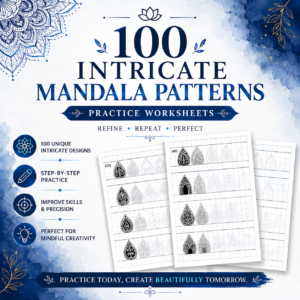 100 Intricate Mandala Patterns Practice Sheets