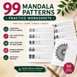 99 Mandala Patterns Practice Sheets